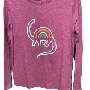 Kids Dinosaur Graphic Long Sleeve Shirt - maroon